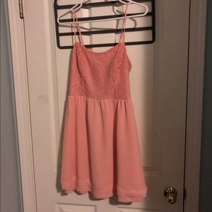 Peach dress with back cutouts